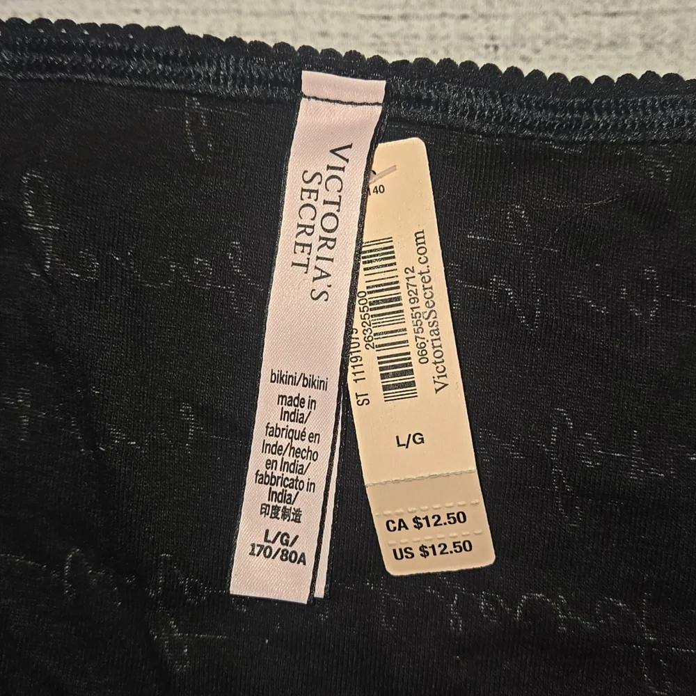 Victoria's Secret Bikini Panties Set Black/Pink Size L NWT - Picture 4 of 9